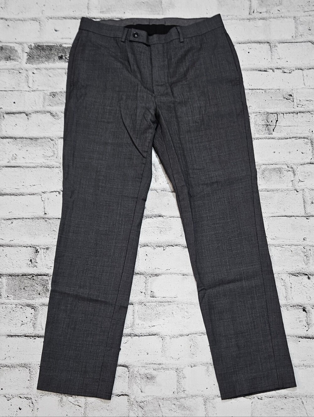 Calvin Klein X Slim Fit Gray 100% Wool Dress Pants 34x32 Stretch